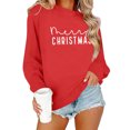 thumbnail image 2 of Xdegoge Christmas Sweatshirts for Women 2025 Xmas Letter Print Long Sleeve Pullover Tops Oversized Funny Crewneck Shirts Winter Vintage Festival T-Shirts Family Season Gifts Holiday Outfits, 2 of 9