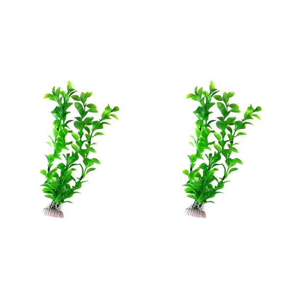 Methold Planta Artificial para acuario submarino, algas decorativas, hierbas acuáticas, decoración de repuesto DIY, adorno de visualización Verde 2piezas