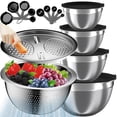 thumbnail image 1 of Juego de 16 tazones de acero inoxidable Nicdiet con tapas, 1 of 8