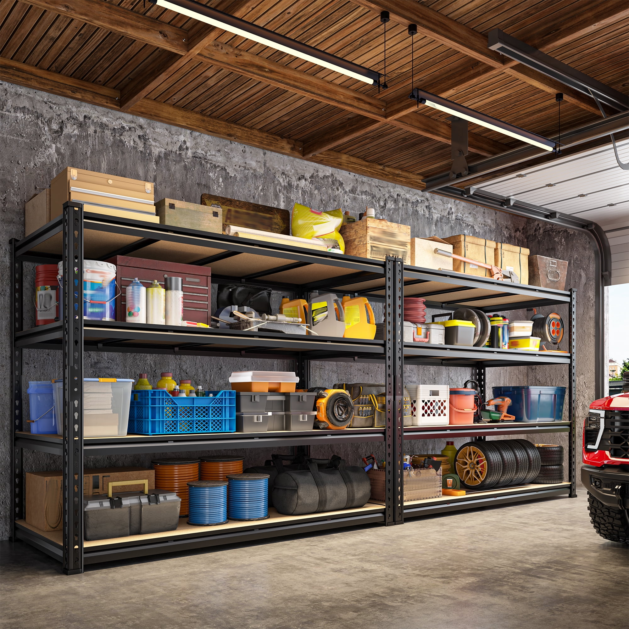 REIBII 55"W x 24" D x 60" H 4-Tier Garage Storage Shelves Rack Heavy Duty Industrial Shelving Units