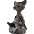 thumbnail image 5 of Figura caprichosa de gato de Buda BRILLAR Meditación de yoga Coleccionable Negro, 5 of 5