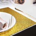 thumbnail image 2 of Efavormart 6 Pack Non-Slip Table Placemats, Rectangle Faux Leather Placemats With Glitter - Gold for Wedding, Banquet, Party, Kitchen, Dining, Conference Tables Decor, Centerpieces, 2 of 11