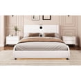 thumbnail image 2 of White Faux Leather Upholstered Bed | Sleek Design and Easy Maintenance, 2 of 2