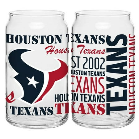 Boelter Brands NFL Set of Two 16 Ounce Spirit Glass Can Set, Houston Texans