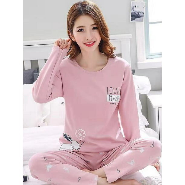 Balai Women Cute Cartoon Pajama Set Casual Comfy Loungewear Sleepwear Walmart Com Walmart Com