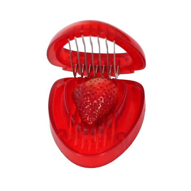Cortador de fresas con 7 cuchillas, cortador de frutas bonito, artilugios de cocina únicos