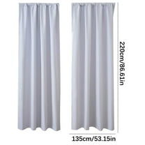 Complete Blackout Curtains Set of 2 Light Blocking for Bedroom Kitchen Scandinavian Solid White 53x87 Inch