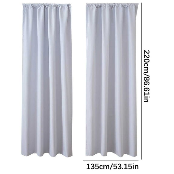 Complete Blackout Curtains Set of 2 Light Blocking for Bedroom Kitchen Scandinavian Solid White 53x87 Inch