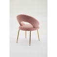 thumbnail image 6 of Hassch Teddy Fabric Upholstered Dining Chair with Cushioned Seat and Golden Metal Legs, Indoor Kitchen and Dining Room Chair in Pink, 250LBS Weight Capacity, 6 of 6