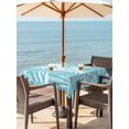 thumbnail image 2 of Outdoor Tablecloth with Umbrella Hole & Zipper, Aqua Coastal Square Tablecloth 60x60 Inch, Beach Starfish Nautical Coral Shell Summer Patio Table Cover Waterproof Table Cloth for Picnic/Party, 2 of 7