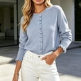 thumbnail image 6 of Vmvidoty 2026 Womens Cropped Cardigan Sweaters Trendy Lightweight Shrugs Button Up Long Sleeve Knit Tops Light Blue S, 6 of 7