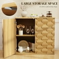 thumbnail image 4 of BROTTAR Sideboard Buffet Cabinet with Storage, Modern Accent Credenzas with Unique 3-Dimensional Craft, 31.5" Coffee Bar Cabinet Buffet Console Table for Entryway Kitchen Dining Room, Natural, 4 of 9