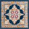 thumbnail image 1 of Unique Loom Parker Intricate Design Area Rug 4' x 4' Square Navy Blue/Beige, 1 of 1