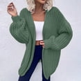 thumbnail image 2 of Breezora Elegant Oversized Open Front Knit Cardigan Women’s Long Sleeve Lightweight Comfortable Loose Fit Office Casual L Size Light Green, 2 of 4