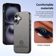 thumbnail image 3 of Dteck Case for iPhone 16 Plus,Slim Premium Canvas Grain PU Leather,Soft TPU Bumper,Non-Slip Anti-Scratch Shock-Absorbent,Protective Phone Cover for iPhone 16 Plus,Gray, 3 of 8