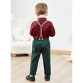 thumbnail image 3 of ZOEREA Toddler Baby Boy Clothes 1-5T Formal Suit Long Sleeves Shirt+Suspender Pants+Bowtie Toddler Boy Outfits, 3 of 13