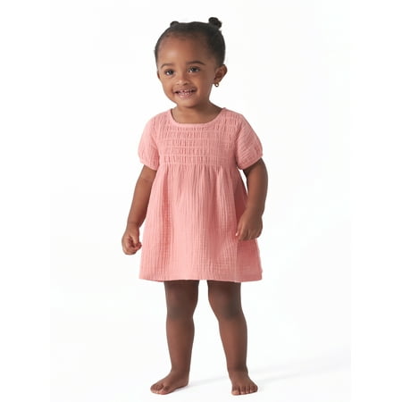 

Modern Moments by Gerber Baby Girl Gauze Dress with Diaper Cover 2-Piece Sizes 0/3M -24M