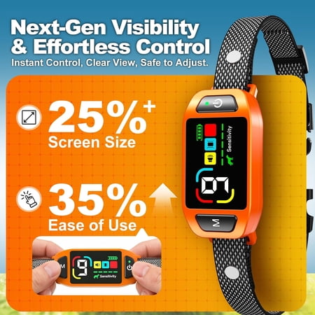 Bark Collar AI Dual-Detection Instant Quiet Anti Bark Device 4 Training Modes 30-Day Battery One-Click Peace 9-Level Sensitivity Automatic Dog Bark Collar for Large Medium Small Dogs Orange