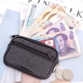 thumbnail image 5 of Business Zipper PU Leather Retro Vintage Man Wallet Key Holder Card Bag Small Coin Purse BLACK, 5 of 8