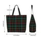 thumbnail image 5 of Balery Buffalo Plaid Dark Green Bolsa Tote Estilo Estético con Cremalleras, Bolsa de Hombro, Bolsa de Compras Grande y Plegable, 5 of 8