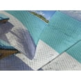 thumbnail image 3 of Ambesonne Valentine Quilted Coverlet 3 Pcs, Sunbeds Honeymoon, King Size, Brown Aqua White, 3 of 4