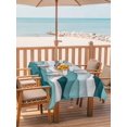 thumbnail image 2 of Outdoor Table Cloth with Umbrella Hole and Zipper, Turquoise Ombre Waterproof Rectangle Tablecloth 52"x70", Modern Geometric Moire Abstract Art Washable Table Cover for Outside Party Patio Picnic, 2 of 8