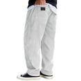 thumbnail image 2 of Corduroy Pants for Men 2025 Fall Winter Drawstring Elastic Waist Loose Casual Baggy Pants with Pockets Trousers, 2 of 6