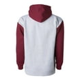 thumbnail image 3 of Independent Trading Co. Heavyweight Hooded Sweatshirt IND4000 Grey Heather/ Currant L, 3 of 5