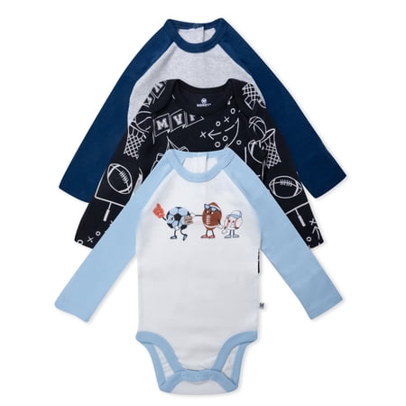 Honest Baby Clothing Organic Cotton Boy or Girl Long Sleeve Bodysuit Set, Newborn to 24 Months