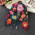 thumbnail image 5 of Fznquz Womens Summer Cardigan Chiffon Sweater Shrugs Cover Up Graphic Bolero Tie Front Blouses, 5 of 6