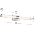 thumbnail image 4 of 55197NILED Kichler Lighting Laurene - 96W 2 LED Fluted Glass Large Linear Bath Vanity-5 Inch Tall and 31 Inch Wide-Brushed Nickel Finish, 4 of 4