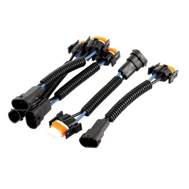 Car Headlight H11 Male Female Socket Harness Wiring Plastic Connector 5