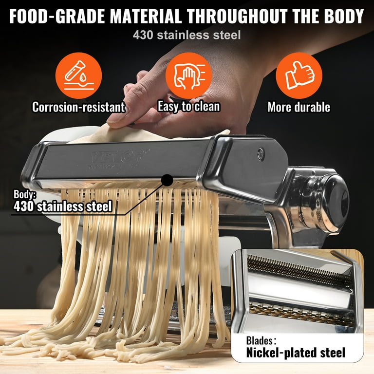 BENTISM Manual Stainless Steel Fresh Pasta Maker Machine Noodle Rollers and  Cutter 
