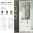 thumbnail image 6 of 27.5''W Narrow Hall Tree With 4 Hanging Hooks, Flip Drawer, Adjustable Shelf, 2 Drawers Shoe Storage Cabinet, Multi-functional Coat Rack For Living Room, Hallway, 6 of 9