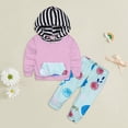 thumbnail image 2 of Toddler Baby Girl Outfits Long Sleeve Letter Print Sweatshirt Tops + Sweatpants Fall Winter Clothes Set 6-12 Months 12-24 Months 2t 3t 4t 5t 6t 7t 8t 9t Children Pink 12-18 Months, 2 of 4