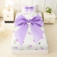 thumbnail image 3 of Erosebridal Girly Purple Cartoon Bowknot Twin Sheet Sets,Kawaii Flowers Floral Bedding For Kids 3 Pieces, 3 of 6