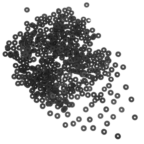 ELAYARD Stylish Black Flat Beads for Necklace Earrings and Craft Making