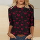 thumbnail image 1 of Xuyuer Valentines Day Lightweight Heart Pattern Tunic Spring Summer Shirts T-Shirts Graphic Tee Tops Womens Casual 3/4 Sleeve Shirts Dressy Round Neck Tops Fashion, 1 of 5