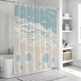 thumbnail image 6 of Blue Coastal Sea Turtle Shower Curtain, Waterproof Shower Curtains for Bathroom, Summer Beach Ocean Abstract Art Washable Fabric Bathtub Curtain Set Bath Decor with 12 Hooks Long 72"x84", 6 of 8