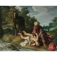 thumbnail image 2 of Pieter Lastman 24x20 Black Ornate Framed Double Matted Museum Art Print Titled: The Good Samaritan, 2 of 5