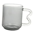 thumbnail image 4 of Hermosa taza de vidrio 450ml Cappuccino Latte Mug Taza de agua Taza de borosilicato para Fiesta de agua fría caliente Cocina de Gris Macarena taza de café, 4 of 8