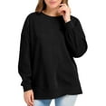 thumbnail image 2 of Sweatshirts for Womens Loose Crewneck Long Sleeve Shirts Fall Casual Outfits Top Solid Color Blouses Pullover 2025 Trendy Fashion Clothings, 2 of 9