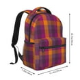 thumbnail image 2 of Haiem Purple Yellow Buffalo Plaid Printed School Backpack,Casual Travel Lightweight Backpack,Durable Comfortable Multifunctional Backpack,Laptop Backpack, 2 of 5