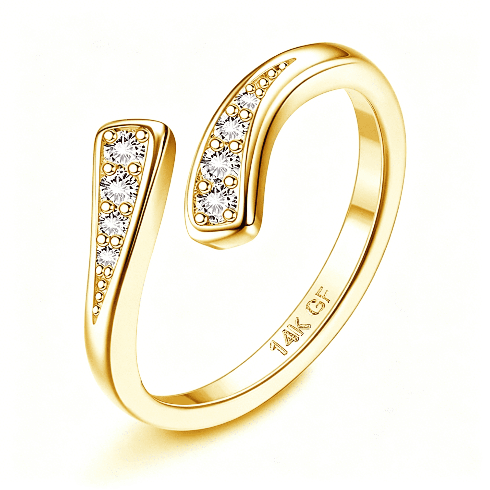 DESIGNICE 14K Gold Filled Toe Rings for Women Adjustable Toe Ring Band Rings Cubic Zirconia Daisy Flower Toe Rings Summer Beach Foot Jewelry
