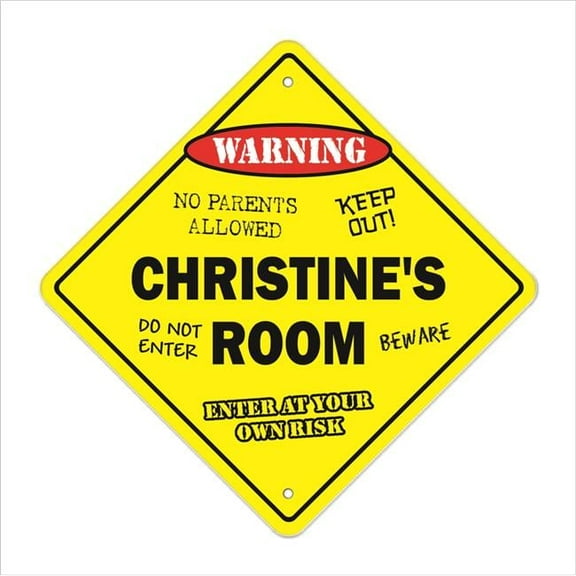 SignMission X-Christines Room 12 x 12 in. Crossing Zone Xing Room Sign - Christines