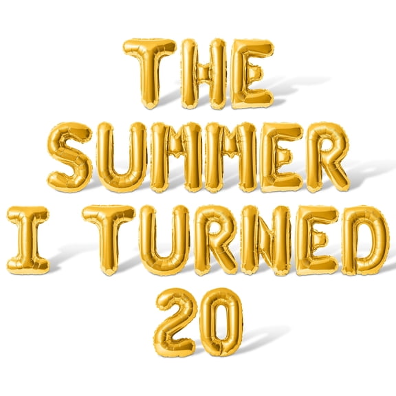 Letter Balloons - THE SUMMER I TURNED 20 16" Inch Alphabet Letters Foil Mylar Balloon 20th Birthday Party Banner (Gold)