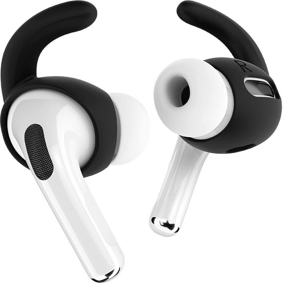 3 Pairs for AirPods Pro Ear Hooks Covers [Added Storage Pouch] Accessories Compatible with Apple AirPods Pro (Jet Black)