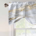 thumbnail image 5 of Tie Up Valances for Windows, Gray Marble Adjustable Valance Curtains Window Treatment for Living Room/Bedroom Windows, Abstract Art Yellow Crack Rod Pocket Kitchen Curtains & Drapes 42x18 Inch, 5 of 9