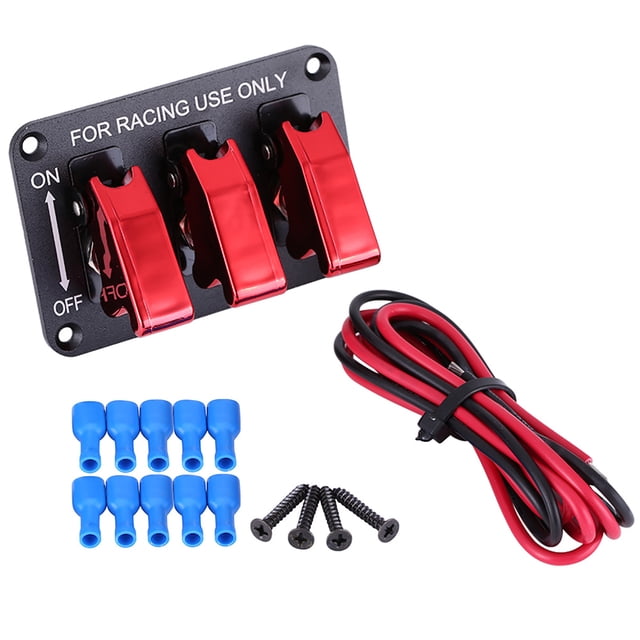 12V 3 Panneau de Commutation à Bascule de Groupe pour Voiture de Course Rouge