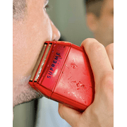 Supreme Trimmer 3-in-1 Barber Bundle | Pro Clipper, DLC T-Shaper Trimmer & Crunch Foil Shaver | Professional Beard Trimmer Men’s Hair Clipper Kit | Red